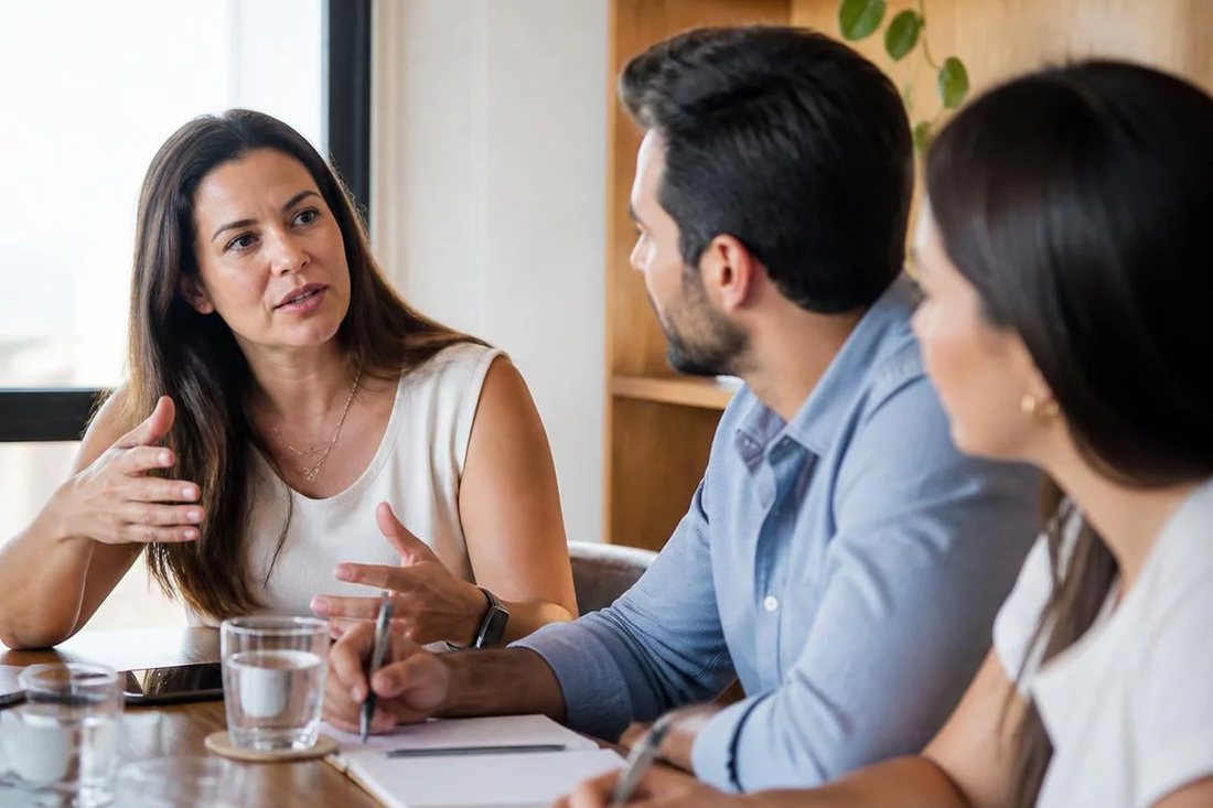 Participante falando em pé enquanto o restante da turma acompanha sentado