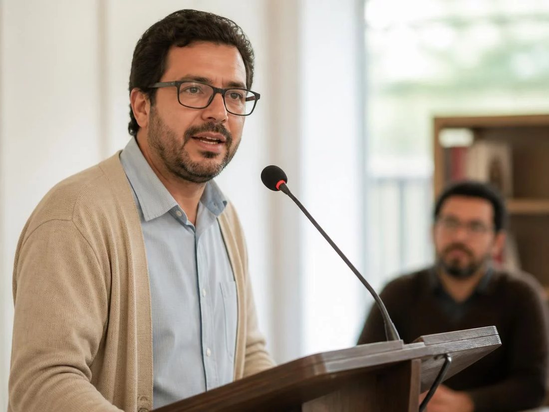 Mesa vista de cima, com um esquema de argumento traçado a lápis numa folha